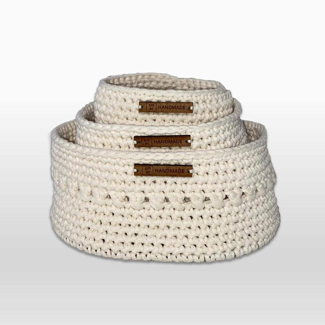 Crochet Baskets Cream